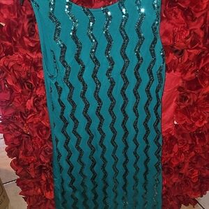 Planet Gold Couture NWT Turquoise Dress with Sequin Details Size Xlarge